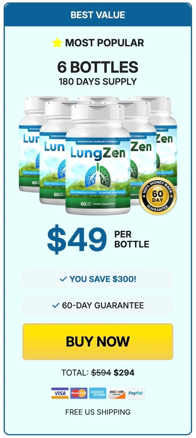 Lung Zen 6 bottle supply 180 day best value